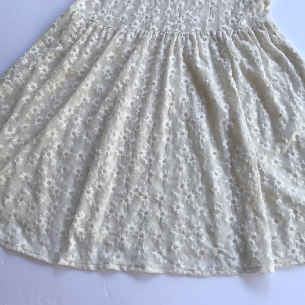 FP Sweet Daisy Collared Dress Free People Sheer Lace Sundress White Mini Small - Picture 6 of 14
